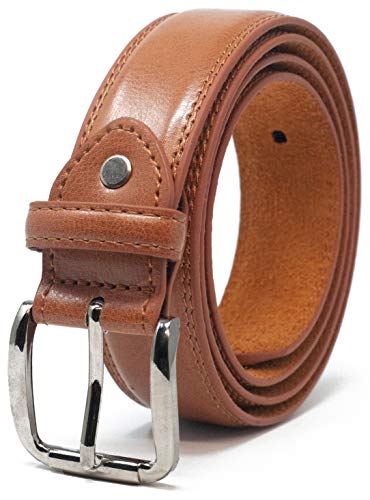 Ossi doppelt genähte mit leder gefütterter hosengürtel für herren - Leicht Gebräunt Mittel von Ossi