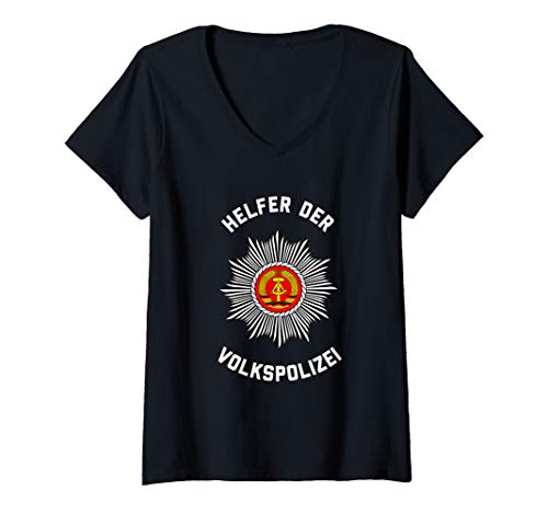 Damen DDR Volkspolizei | Helfer der Volkspolizei Fun T-Shirt mit V-Ausschnitt Damen DDR Volkspolizei | Helfer der Volkspolizei Fun T-Shirt mit V-Ausschnitt von Ostalgie DDR Geschenke