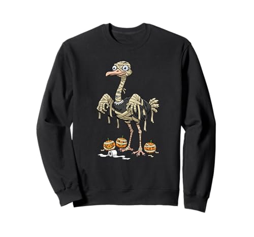 Lustiger Strauß Mama Kürbis Halloween Kinder Herren Damen Sweatshirt von Ostrich Lovers Cute Halloween Outfits for Boy Girl