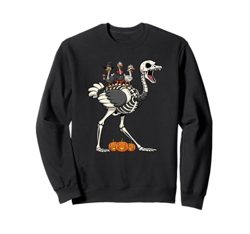Straußen-Skelett Mama Hexe Halloween Kinder Herren Damen Sweatshirt von Ostrich Lovers Cute Halloween Outfits for Boy Girl