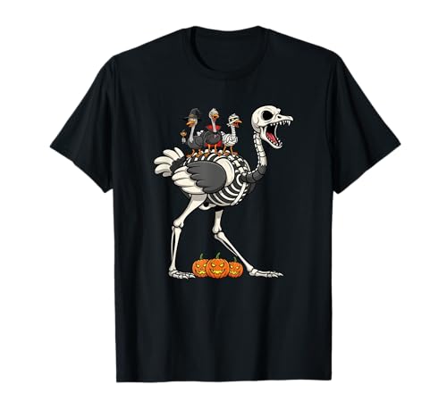 Straußen-Skelett Mama Hexe Halloween Kinder Herren Damen T-Shirt von Ostrich Lovers Cute Halloween Outfits for Boy Girl