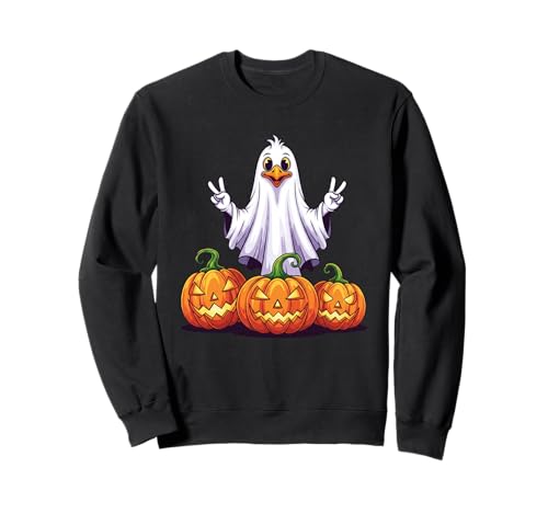 Lustiger Strauß Geist Kürbis Boo Halloween Kinder Herren Damen Sweatshirt von Ostrich Lovers Halloween Ghost Pumpkin Outfits