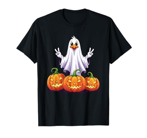 Lustiger Strauß Geist Kürbis Boo Halloween Kinder Herren Damen T-Shirt von Ostrich Lovers Halloween Ghost Pumpkin Outfits