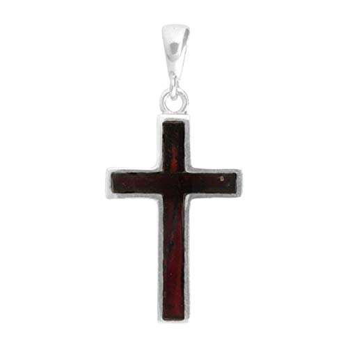 Anhänger - Kreuz 28 x 18 - Silber 925/000 - Bernstein von Ostsee- Schmuck