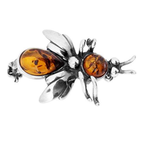 Brosche - Fliege - Silber 925/000 - Bernstein Brosche - Fliege - Silber 925/000 - Bernstein von Ostsee- Schmuck