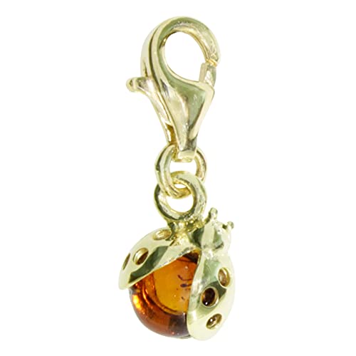 Charm-Einhänger - Marienkäfer - Gold 333/000 - Bernstein von Ostsee- Schmuck