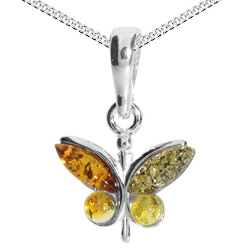 Kette mit Anhänger - Schmetterling - Silber 925/000 - Bernstein von Ostsee- Schmuck