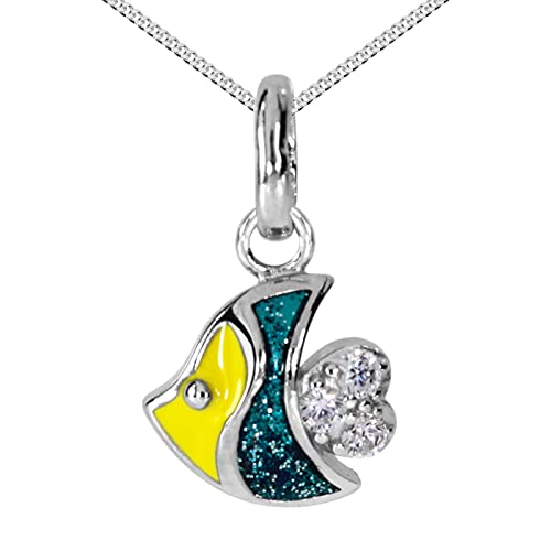 Kette mit Anhänger - kleiner Fisch - Silber 925/000 - Zirkonia von OSTSEE-SCHMUCK