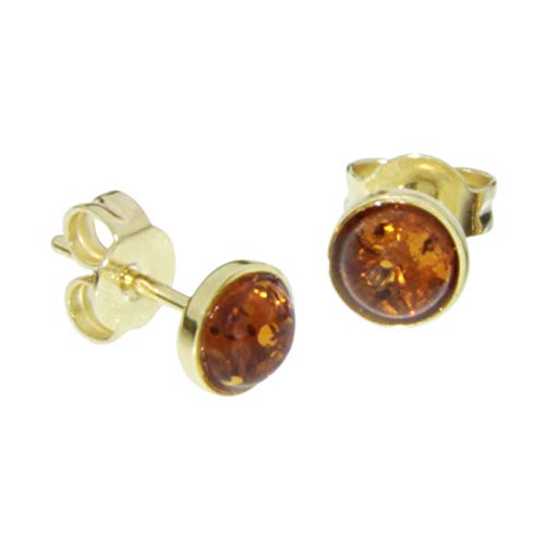 Ohrstecker - Classic 5 mm - Gold 333/000 - Bernstein von Ostsee- Schmuck