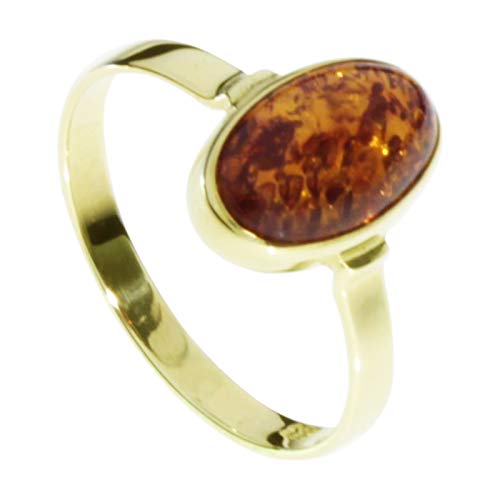 Ring - Classic 11x7 mm - Gold 333/000 - Bernstein von Ostsee- Schmuck