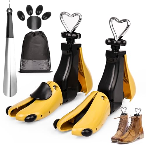 2 Stück Schuhdehner Damen Herren, Einstellbare Breite und Länge Schuhdehner Schuhweiter, Schuhspreizer für zu Enge Schuhe für Stiefel Wanderschuhe Boots Sneaker (Gelb, 42-48) von Ostyel