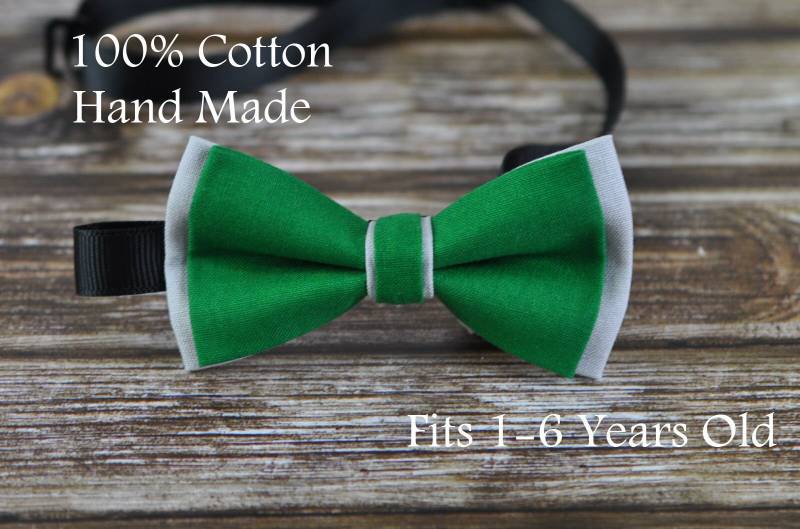 Baby Junge Kinder Seite 100 % Baumwolle Handgefertigt Immer Grün Und Grau 2 Schichten Fliege Bowtie Party Hochzeit 1-6 Jahre Passt Alt von Osunworld