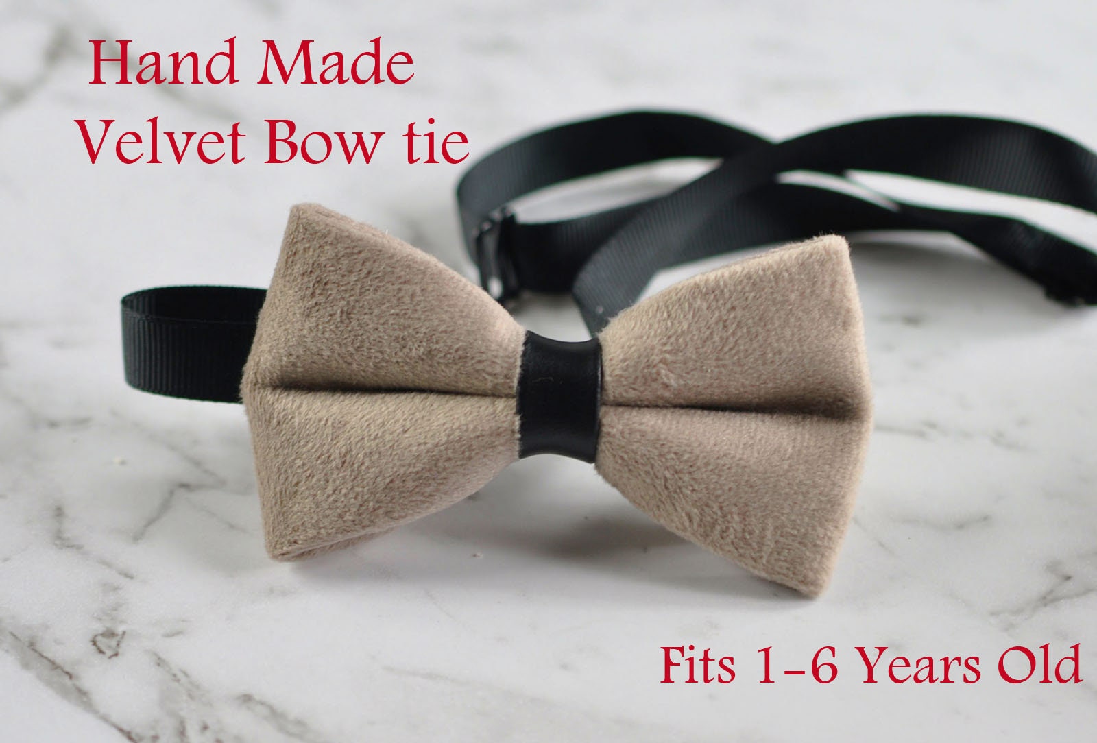 Baby Kleinkind Kinder Jungen Solide Nerz Pavillon Beige Samt Fliege 1 Bis 6 Jahre Alten Hochzeitsparty von Osunworld