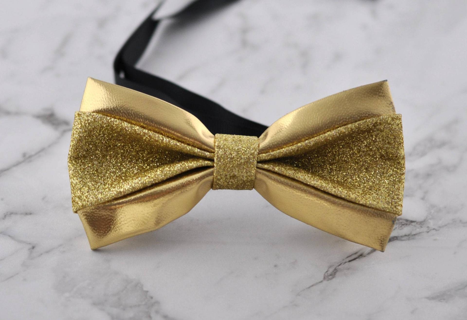 Herren Pvc Faux Leder Gold Golden Glänzenden Fliege Fliegen Hochzeitsparty von Osunworld