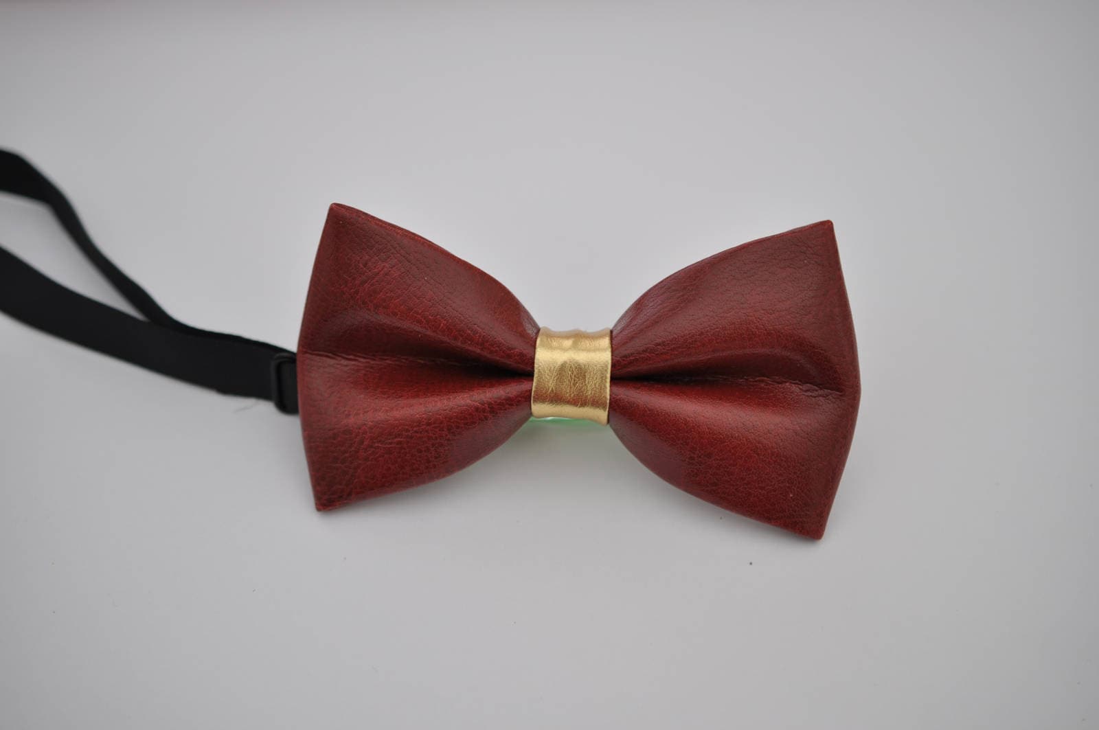 Herren Pvc Kunstleder Dunkel Rot Gold Glänzenden Fliege Fliegen Hochzeitsparty von Osunworld