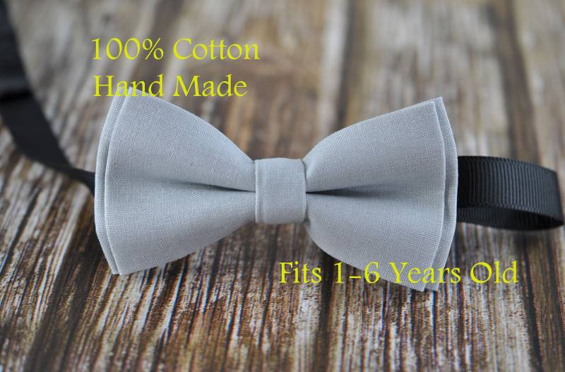 Junge Kinder Baby 100 % Baumwolle Silber Grau Fliege Bowtie Party Hochzeit 1-6 Jahre Alt von Osunworld