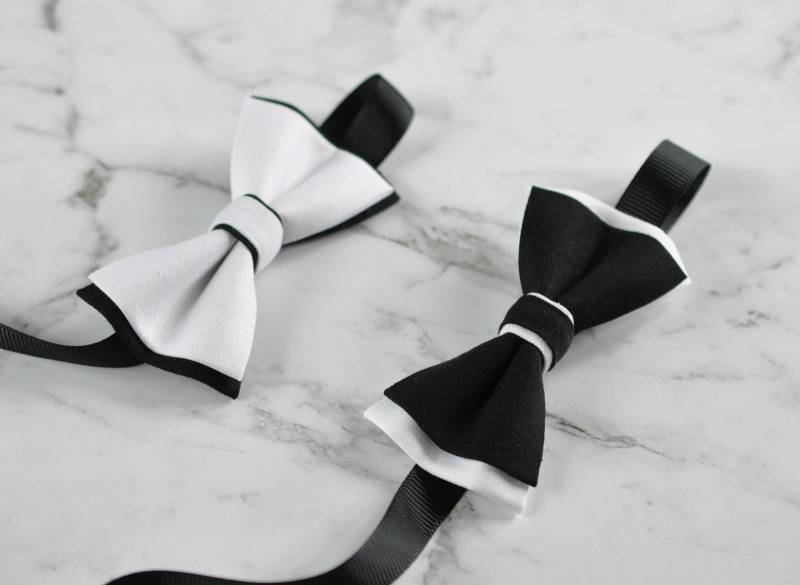 Junge Kinder Baby Kleinkind Page Boy 100 % Baumwolle Schwarz + Weiß 2-Lagig Fliege Hochzeitsparty 1-6 Jahre Alt von Osunworld