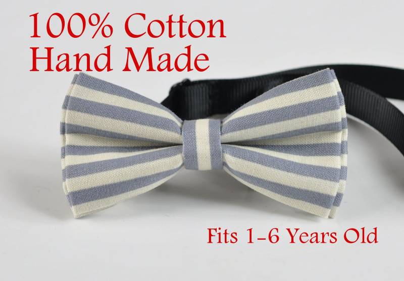Junge Kinder Baby Seite Junge 100 % Baumwolle Elemente Streifen Grau Muster Fliege Bowtie Party Hochzeit 1-6 Jahre Alte Hochzeitsfest von Osunworld