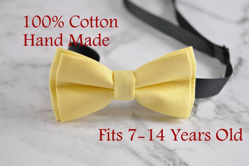 Junge Teenager Kinder Baumwolle Baby Gelb Fliege Bowtie Party Hochzeit 7-14 Jahre Alt von Osunworld