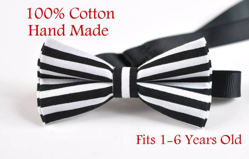 Kinder Baby Seite Junge 100 % Baumwolle Elemente Streifen Schwarz-Weißen Muster Fliege Bowtie Party Hochzeit 1-6 Jahre Alte Hochzeitsfest von Osunworld