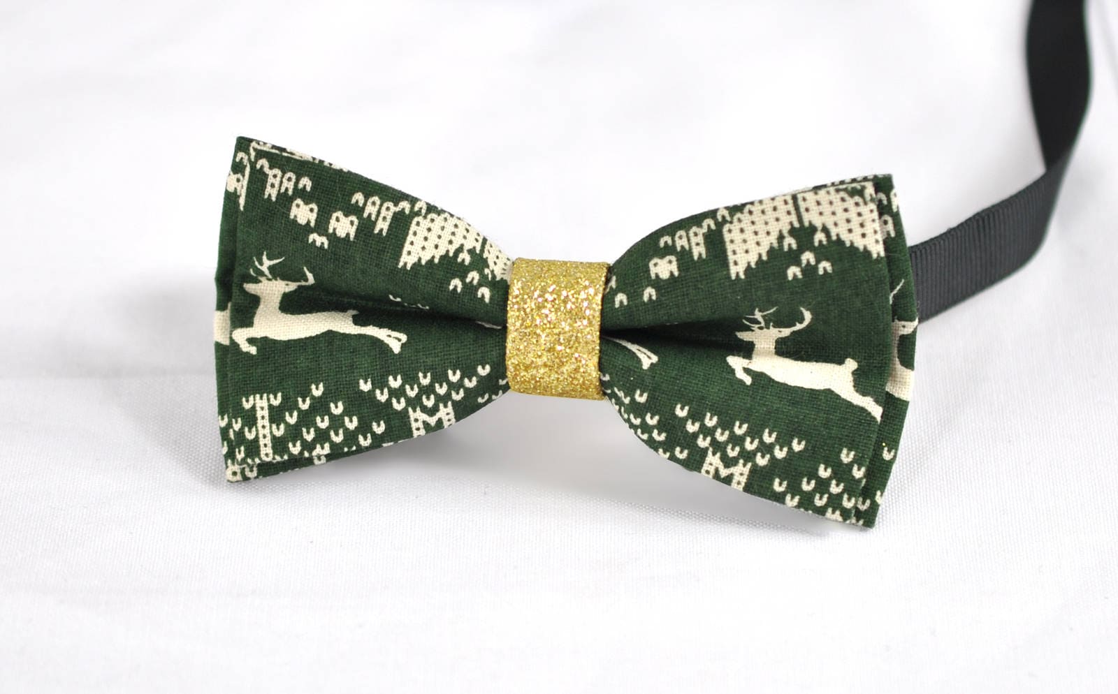 Männer Frauen Baumwolle Xmas Weihnachten Elch Hirsch Grün Fliege Bowtie Party Hochzeit von Osunworld