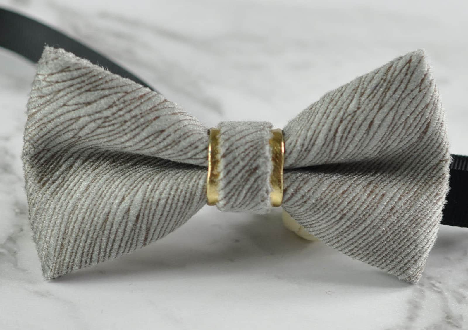 Männer Unisex Silber Grau Geprägt Samt Fliege Bowtie Handwerk Hand Hochzeitsgesellschaft Aus Pretied von Osunworld