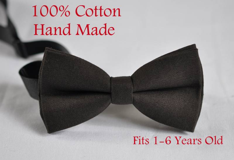 Seite Junge Kinder Kleinkind Kleinkinder 100 % Baumwolle Handgefertigt Kaffeebohne Farbe Dunkelbraun Pretied Fliege Bowtie Party Hochzeit 1-6 Jahre von Osunworld