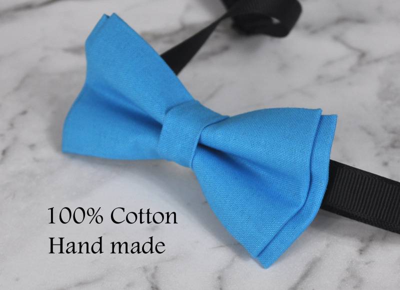 Unisex Männer 100% Baumwolle Qualität Aqua Hellblaue Solid Color Handgemachte Fliege Bowtie Craft Hochzeit Party von Osunworld