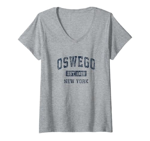Damen Oswego New York NY Vintage-Sportdesign, Marineblau T-Shirt mit V-Ausschnitt Damen Oswego New York NY Vintage-Sportdesign, Marineblau T-Shirt mit V-Ausschnitt von Oswego NY Retro T-Shirts & Tees
