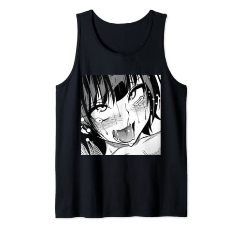 Ahegao Weeb T-Shirt für Mädchen mit Zunge und ausgestreckten Händen Tank Top von Otaku Tees Co
