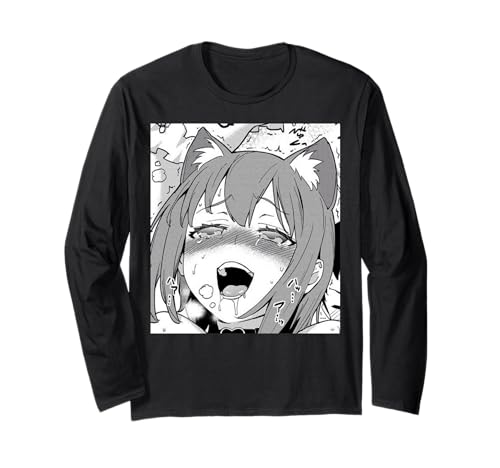 Neko/Cat Ahegao Anime Otaku Weeb Love T-Shirt für Mädchen Langarmshirt Neko/Cat Ahegao Anime Otaku Weeb Love T-Shirt für Mädchen Langarmshirt von Otaku Tees Co
