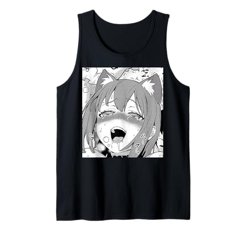 Neko/Cat Ahegao Anime Otaku Weeb Love T-Shirt für Mädchen Tank Top von Otaku Tees Co