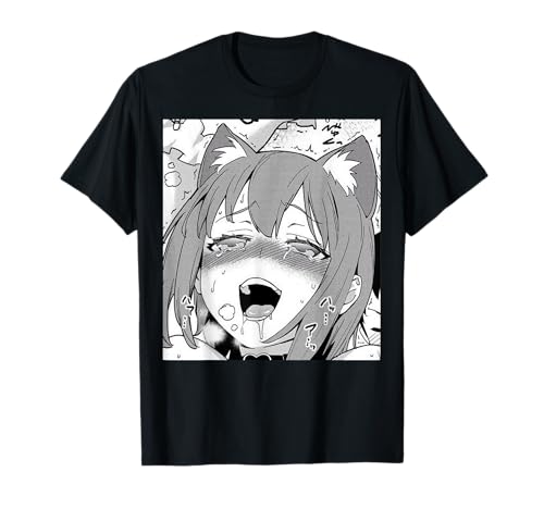 Neko/Cat Ahegao Anime Otaku Weeb Love T-shirt für Mädchen T-Shirt von Otaku Tees Co