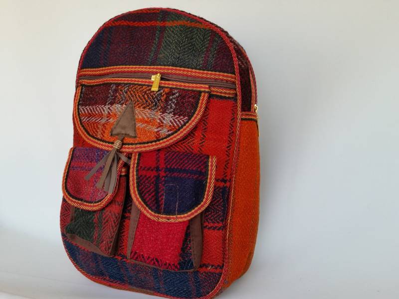 Handgewebter Kilim-Rucksack Für Männer Und Frauen Mit Lederakzenten von OtantikArt