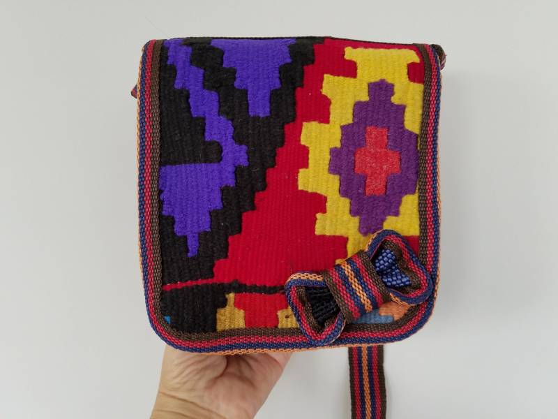 Kelim Tasche Für Kinder Handgewebte Boho Schultertasche Mit Schleife von OtantikArt