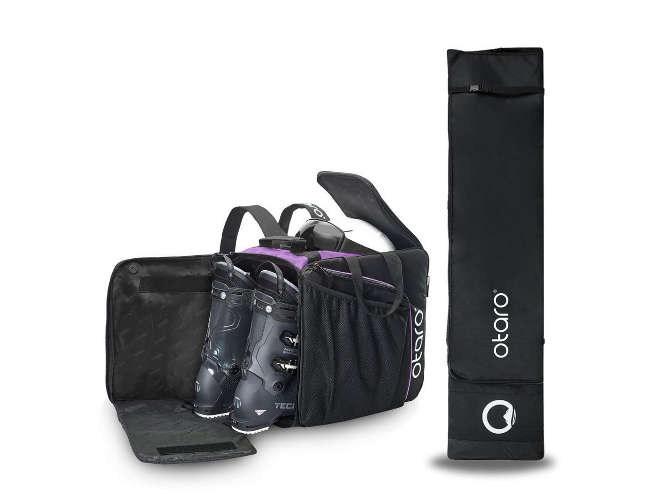 Otaro Skitasche Set: Skischuhtasche & Skitasche, Pro-Set für 2 Paar Ski 44L-Eisgrau (Schutz für deine Ausrüstung, 2-tlg., Perfekt durchdacht) von Otaro