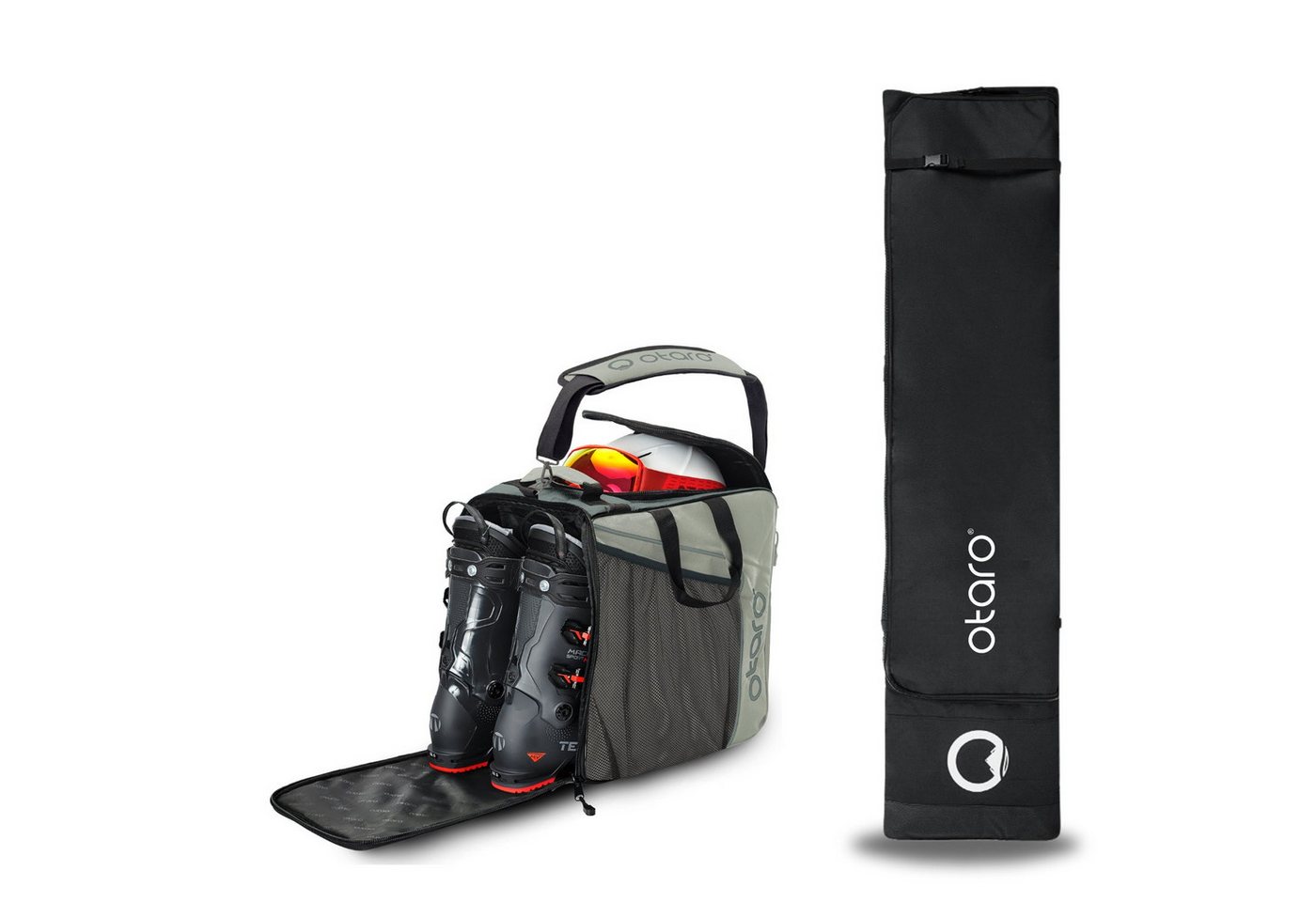 Otaro Skitasche Set:Skischuhtasche mit Schuhfach & Skitasche, Pro-Set für 2 Paar Ski (Schutz für deine Ausrüstung, 1-tlg., Perfekt durchdacht) von Otaro