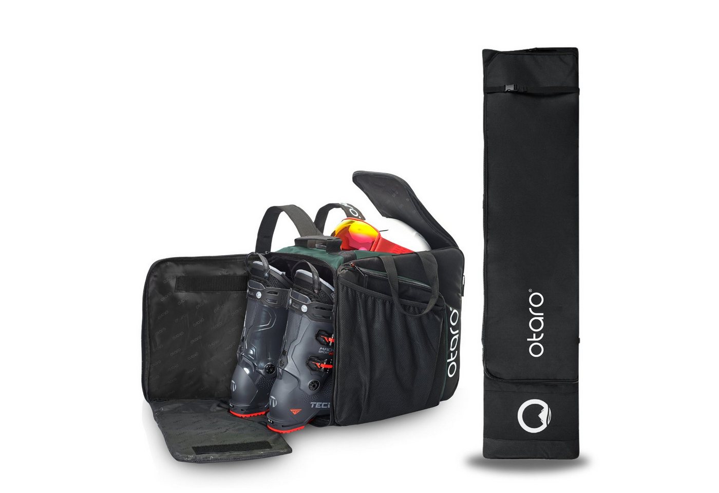 Otaro Skitasche Set:Skischuhtasche mit Schuhfach & Skitasche, Pro-Set für 2 Paar Ski (Schutz für deine Ausrüstung, 1-tlg., Perfekt durchdacht) von Otaro