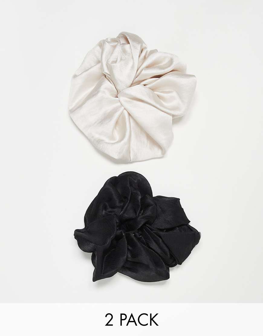 & Other Stories - 2er-Pack Haargummis aus schwarzem Organza und Samt von Other Stories