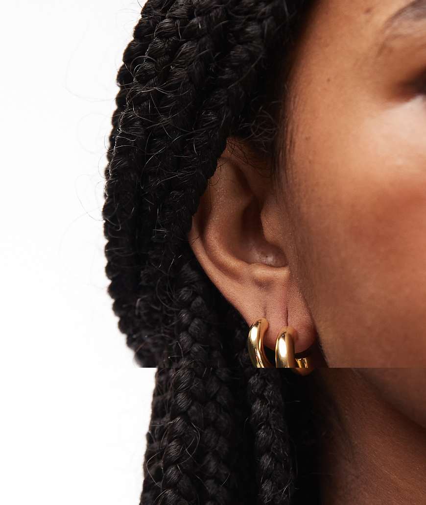 & Other Stories - 2er-Pack Ohrringe in gebürsteter Goldoptik-Goldfarben von Other Stories