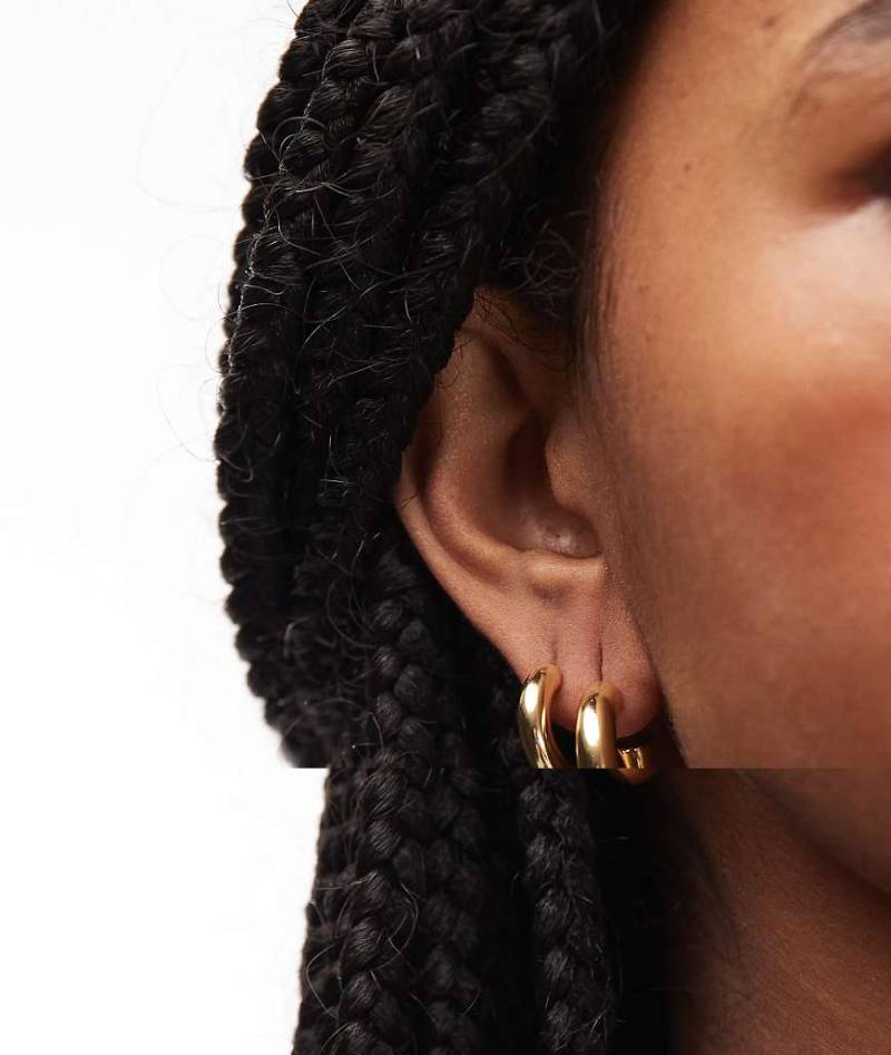 & Other Stories - 2er-Pack Ohrringe in gebürsteter Goldoptik-Goldfarben von Other Stories