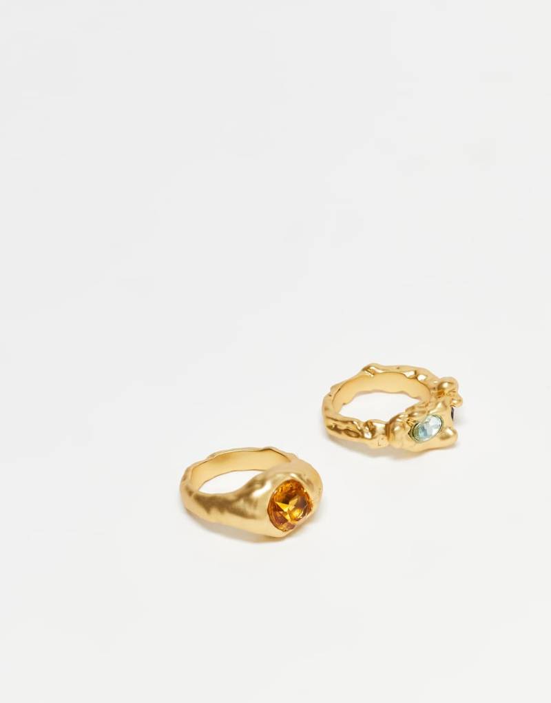& Other Stories - 2er-Pack strukturierte Ringe in Gold-Optik-Goldfarben von Other Stories