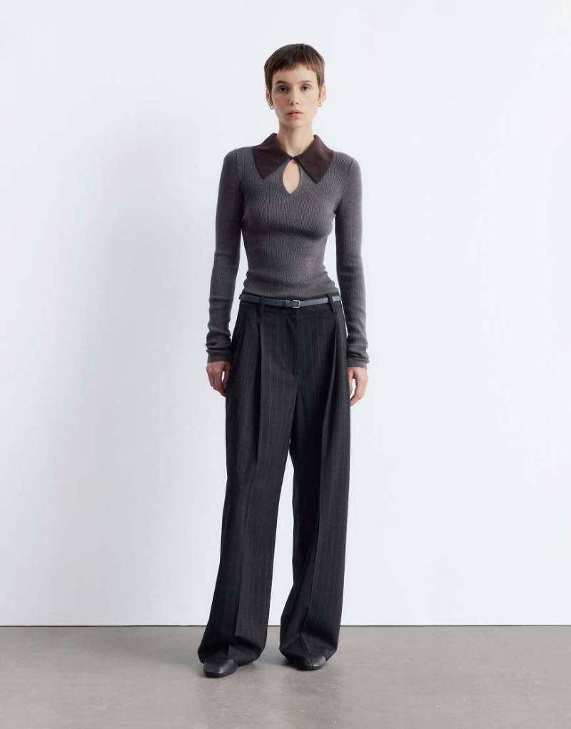 & Other Stories - Elegante, weit geschnittene Hose in Grau, Kombiteil von Other Stories