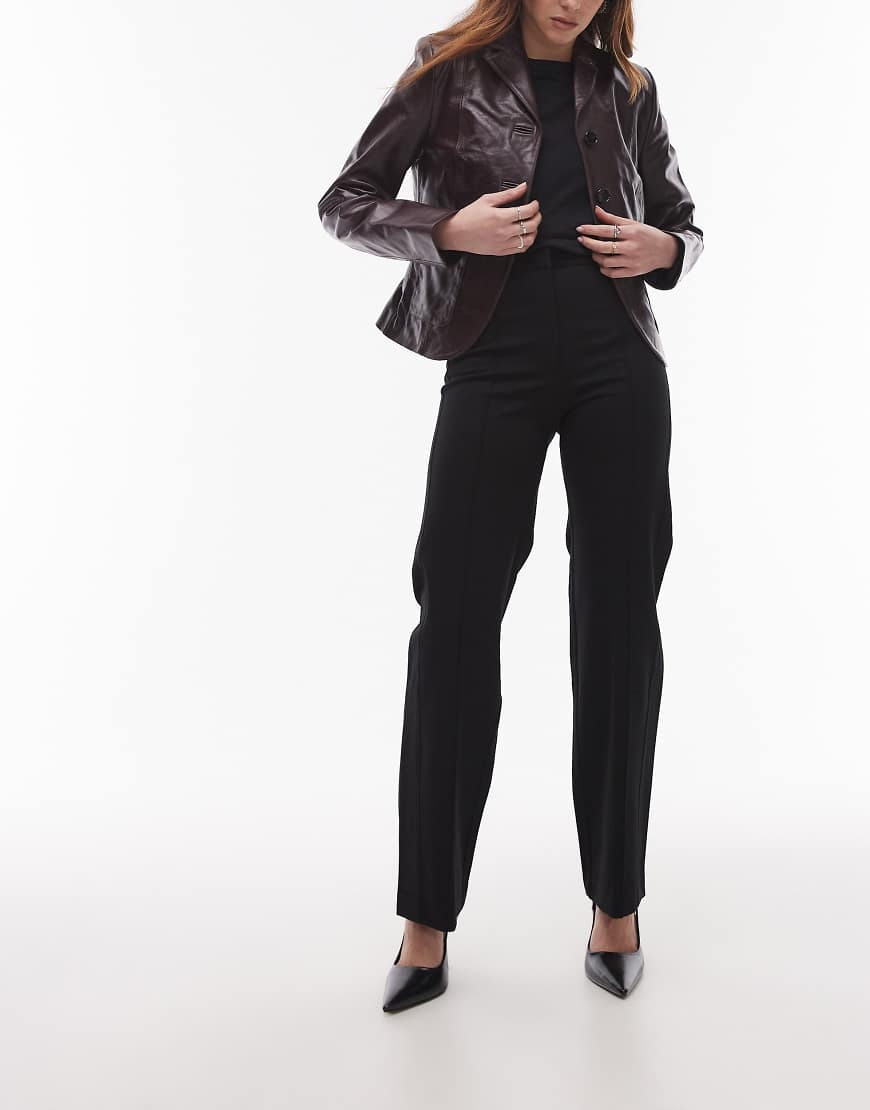 & Other Stories - Elegante Hose aus strukturiertem Jersey in Schwarz mit geradem Bein und Biesendetail & Other Stories - Elegante Hose aus strukturiertem Jersey in Schwarz mit geradem Bein und Biesendetail von Other Stories