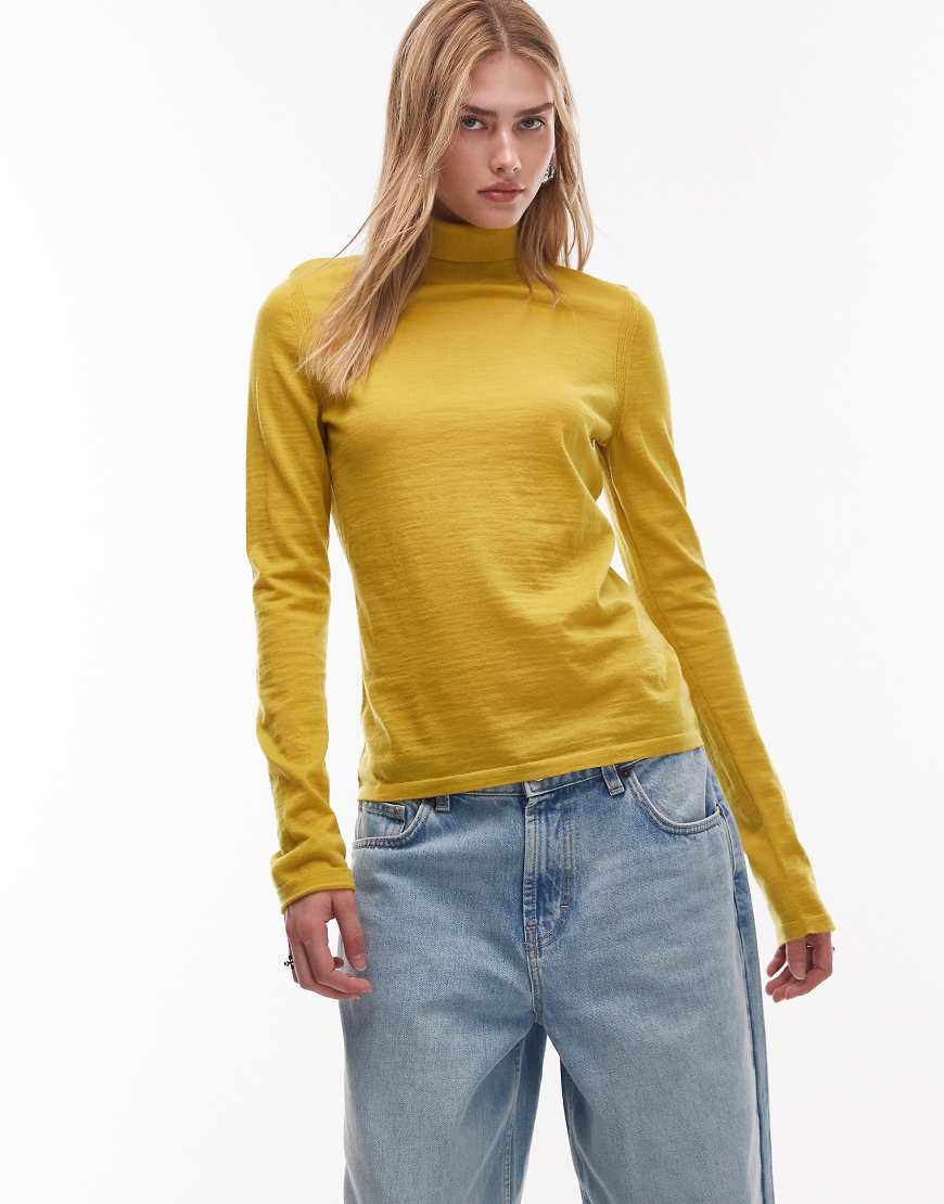 & Other Stories - Feinstrick-Rollkragenpullover aus Wolle in Gelb von Other Stories