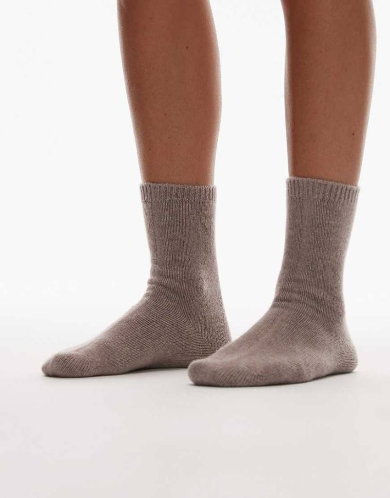 & Other Stories - Socken aus reiner Kaschmirwolle in Dunkelbeige-Neutral von Other Stories