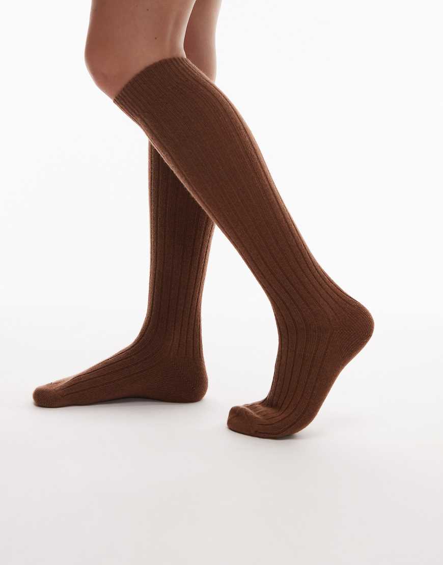 & Other Stories - Kniehohe Socken aus Kaschmir in Braun-Brown von Other Stories