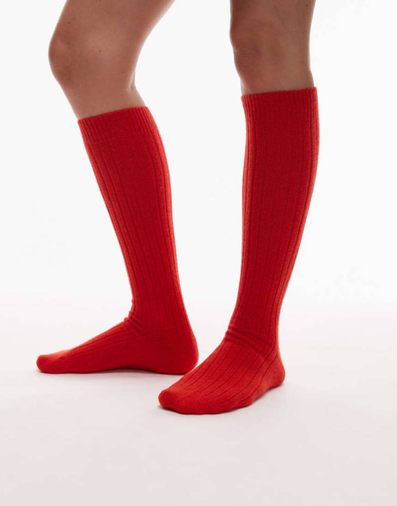 & Other Stories - Kniehohe Socken aus Kaschmir in Rot von Other Stories