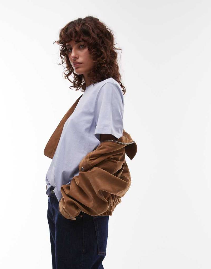 & Other Stories - Lässig geschnittenes, kurzärmliges T-Shirt in Blau meliert von Other Stories