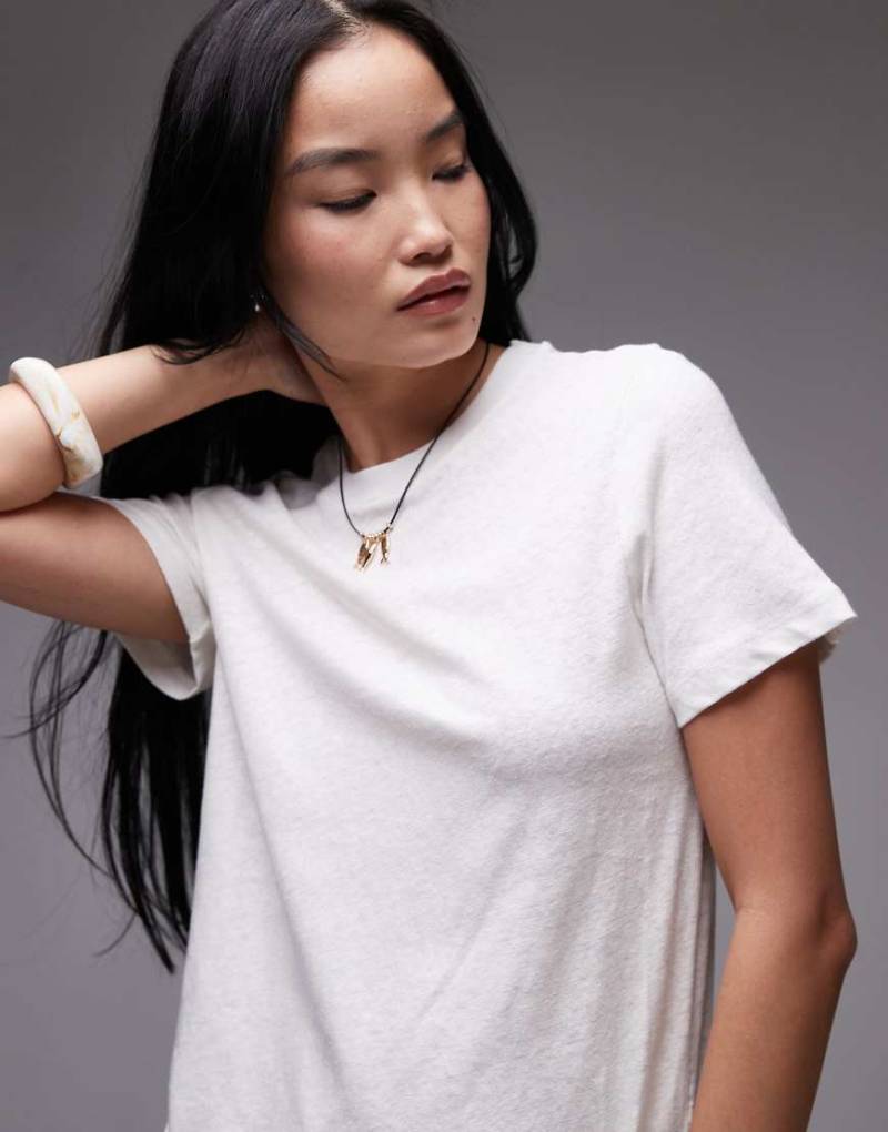 & Other Stories - Lässiges, kurzärmliges T-Shirt aus Leinenmischung in Weiß von Other Stories